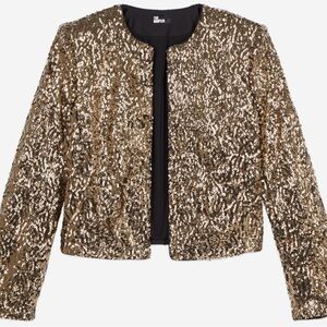 The Kooples Gold Blazer with Metallic Animal Print